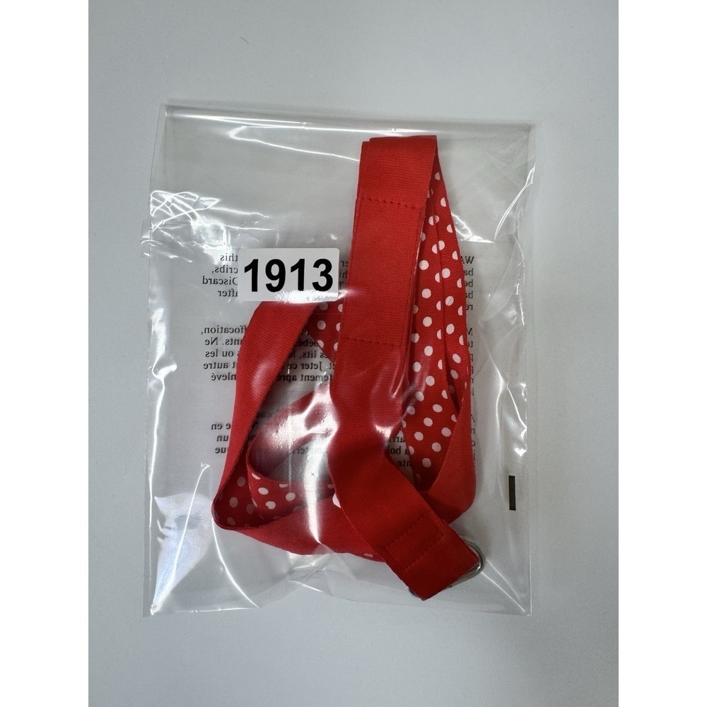 Disney World Minnie Mouse Lanyard Red & White Polkadot Pin Collecting - Picture 6 of 6